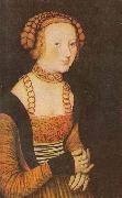 Lucas Cranach The Princesses Sibylla, Emilia and Sidonia of Saxony (Detail of portrait of Sidonia painting